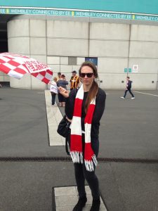 Zermatt's Hannah at an Arsenal Match