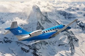 Artists Impression of the new Swiss built Pilatus PC 24 jet, designed for short runways in the mountains. 