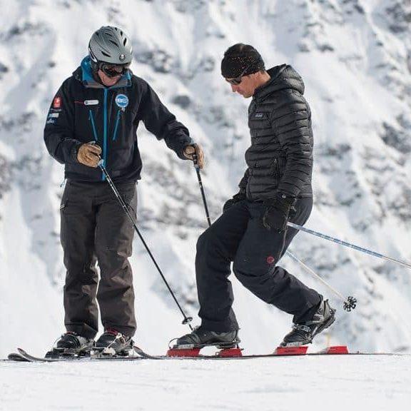 Telemark lesson at a Verbier Ski School